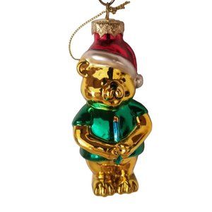 Christmas Ornament Glass Teddy Bear with Candle Thomas Pacconi Museum Series '03